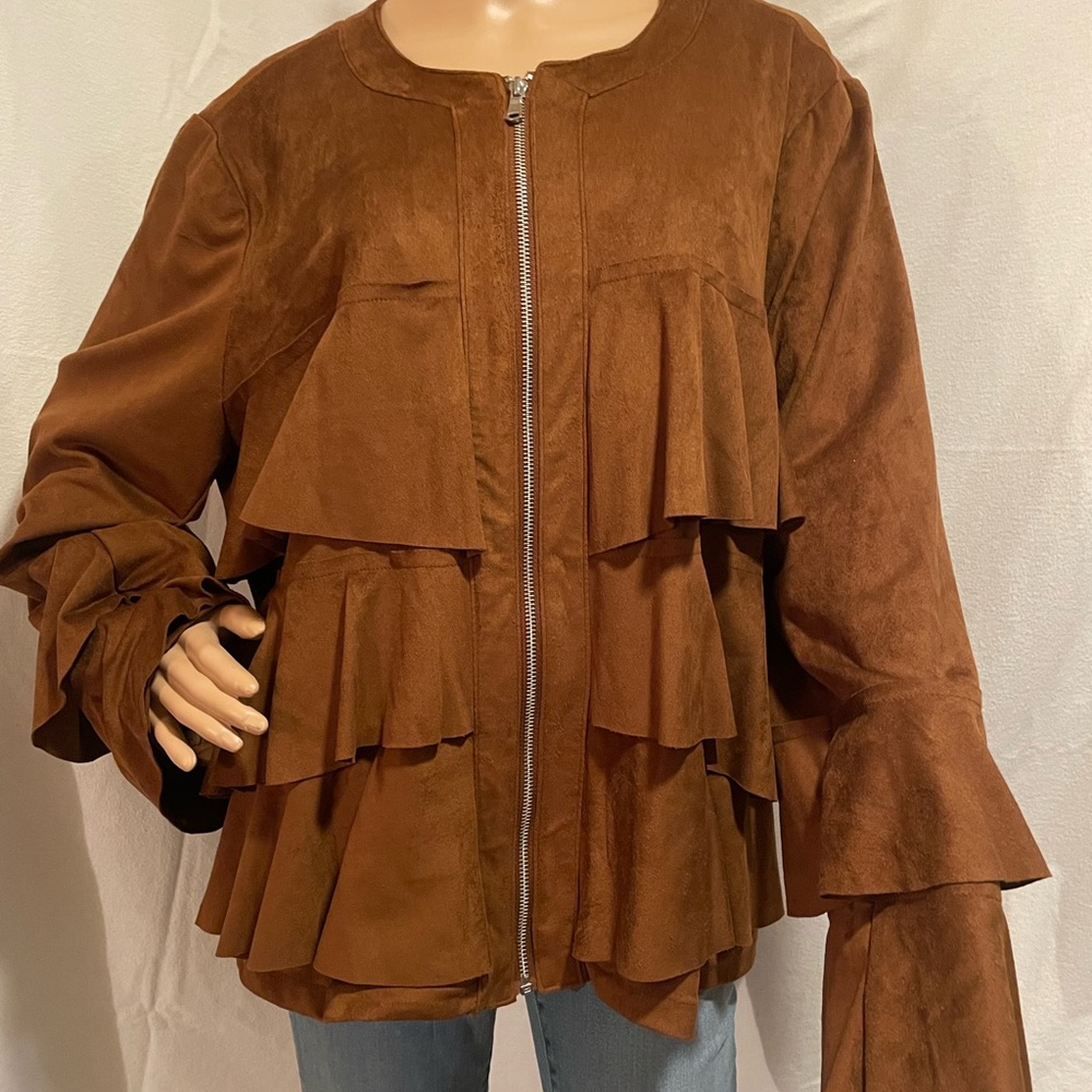 INC International Concepts Chestnut Brown Layered Jacket